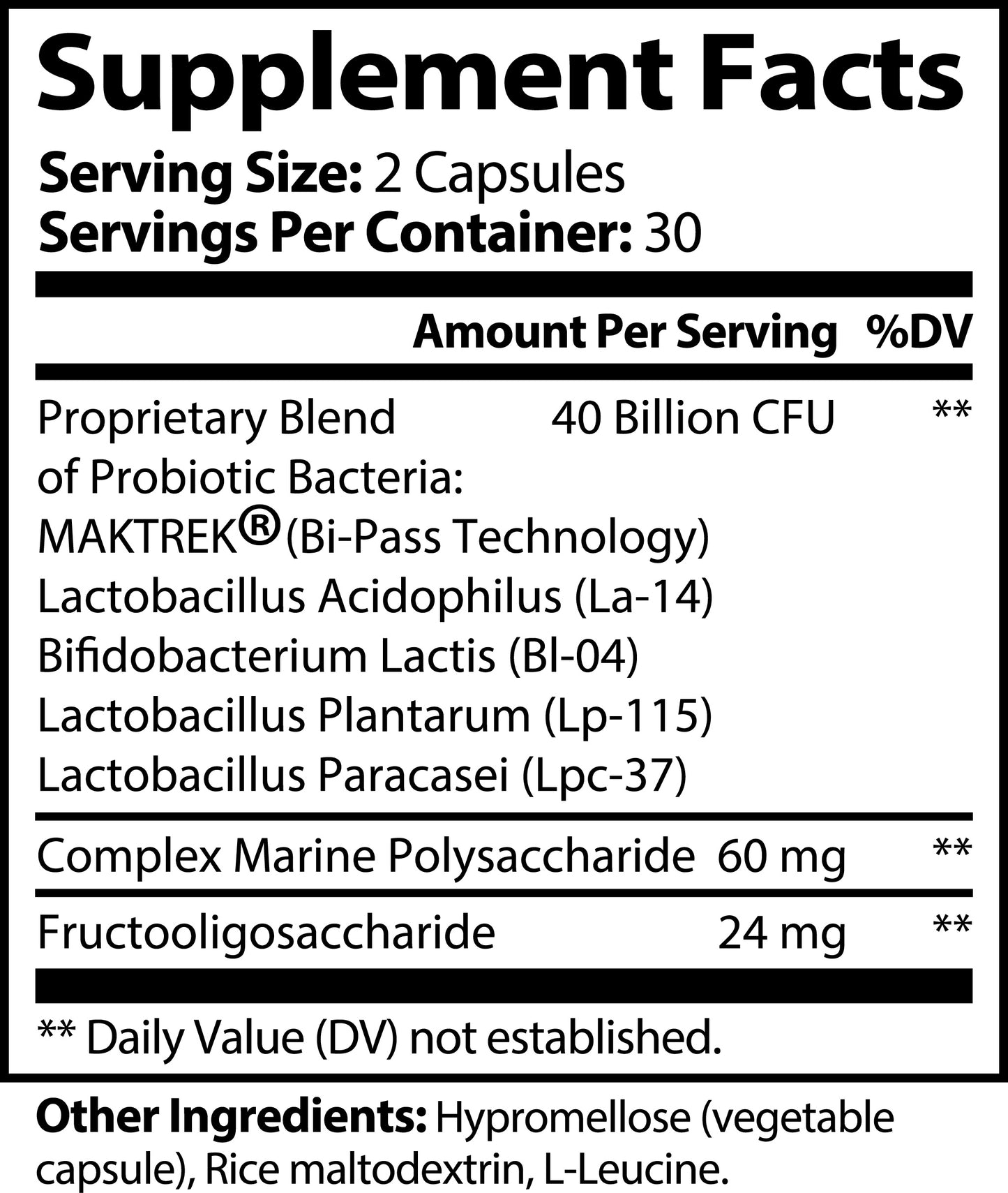 PROBIOTIC 40 BILLION WITH PREBIOTIC